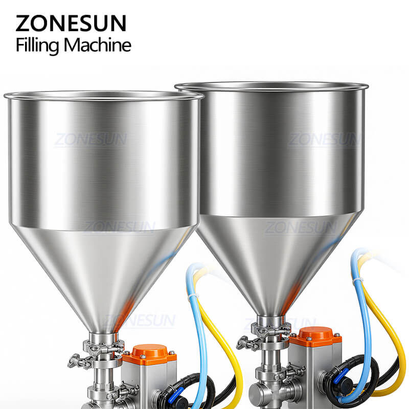 Double Material Hoppers of cream filling machine
