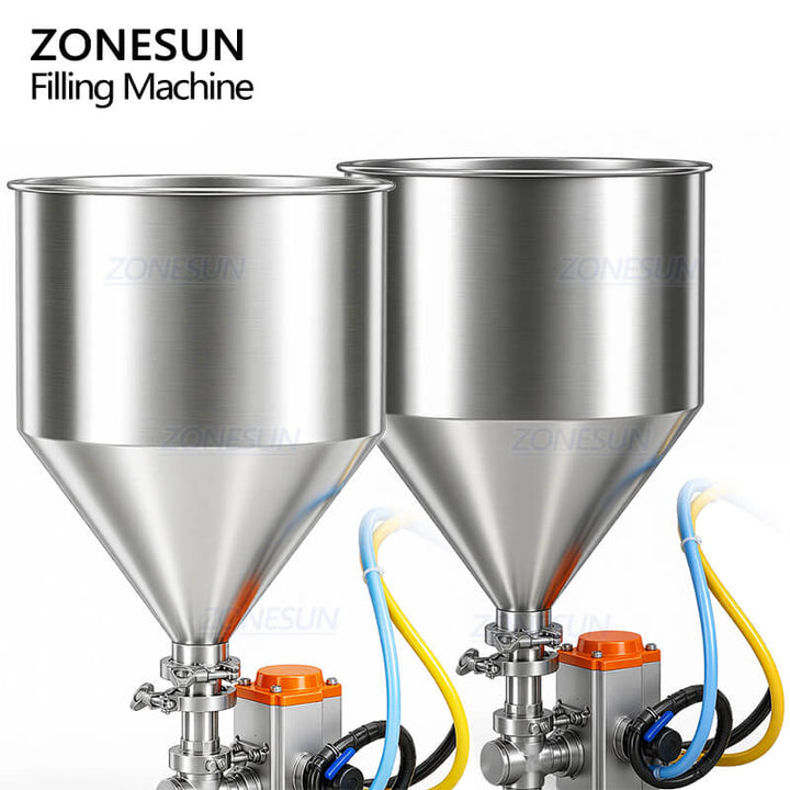 Double Material Hoppers of cream filling machine