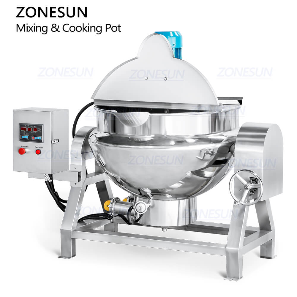 mixer mix pot Industrial Gummy Candy Chili Hot Sauce Chocolate Jam Cooking Pot Production Vessel Heating Mixing Machine