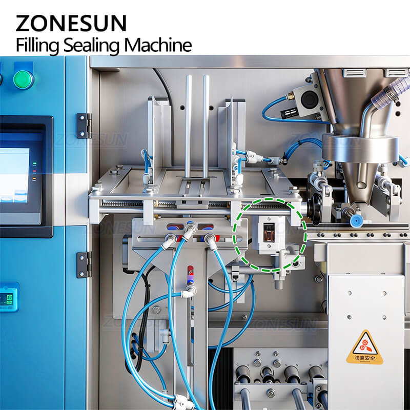 inkjet printer of premade pouch filling and sealing machine