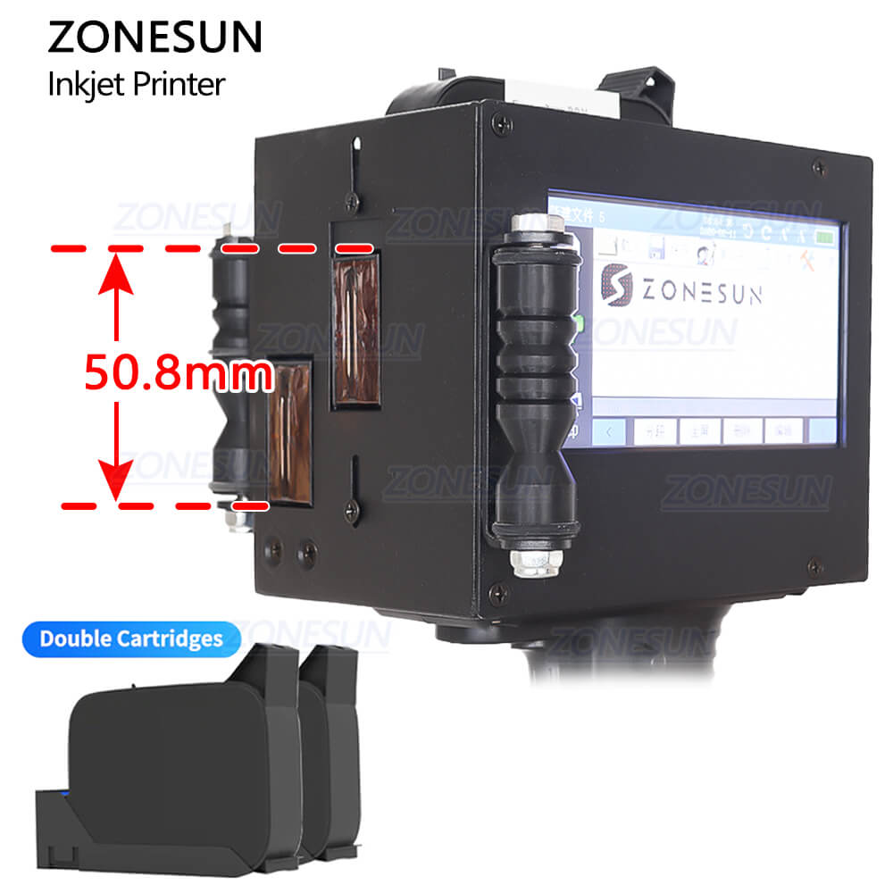 Date Coder Ink Container ZONESUN Intelligent Handheld Multicolour Date Inkjet Coder Machine For ...