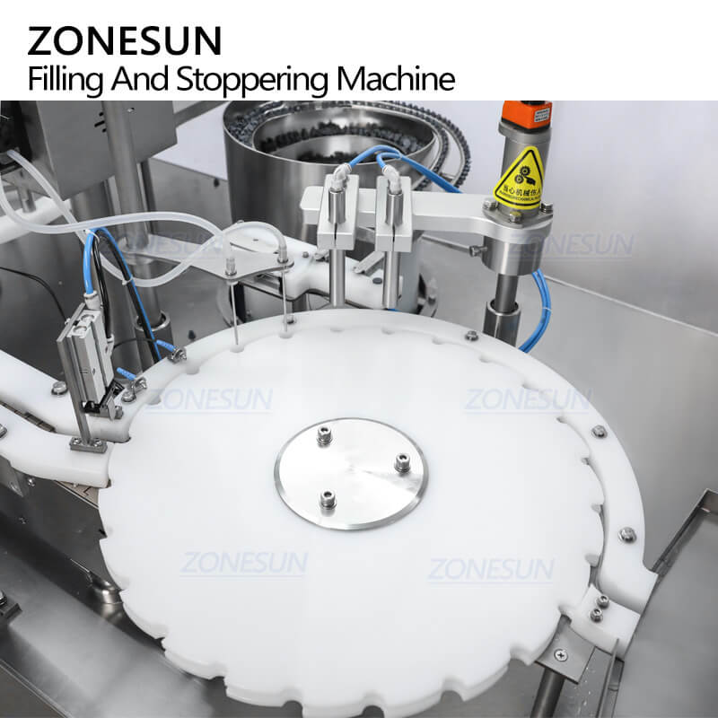 integrated working structure of automatic vial liquid filling and capping machine