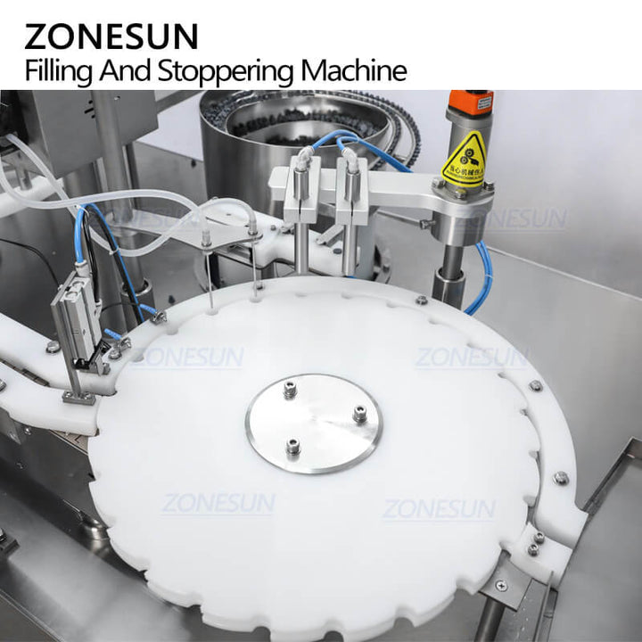 integrated working structure of automatic vial liquid filling and capping machine