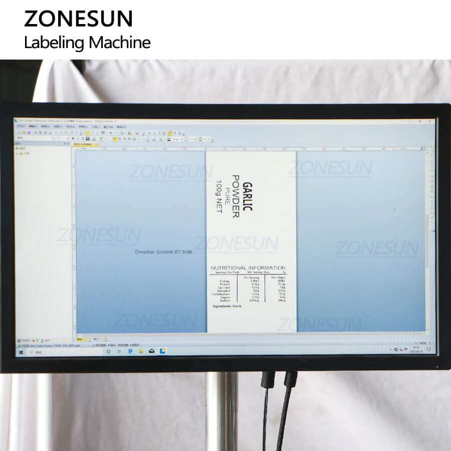 Po Labeling Machine Square Bottle Labeling Machine | ZS-TB162PO Wrap-around Labeler