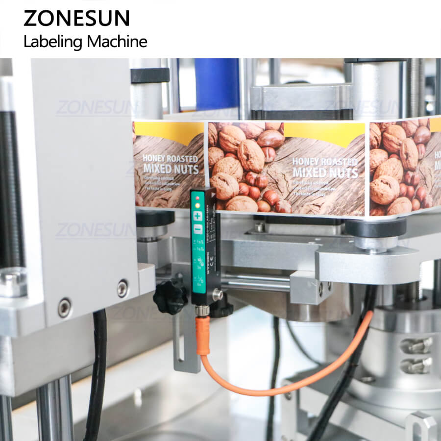 sensor of automatic round bottle front size & bottom labeling machine