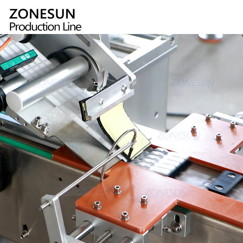 labeling structure of strip ampoule filling sealing machine