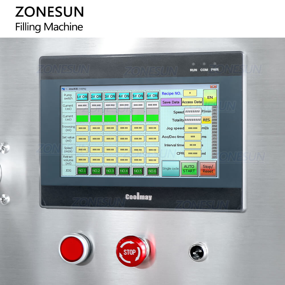 control panel of magnetic pump fillier