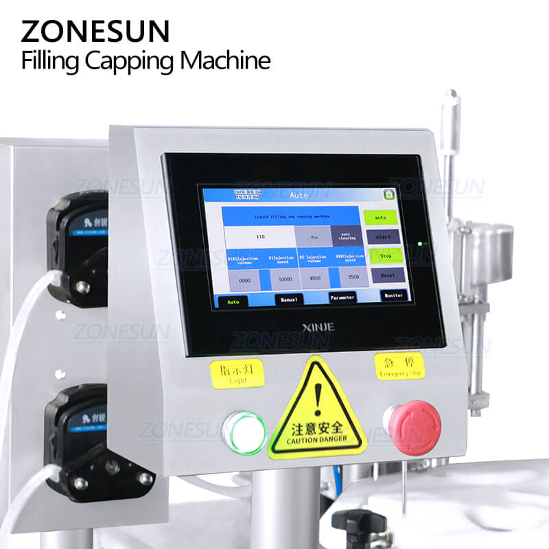 control panel of monoblock filling capping machine for liquid