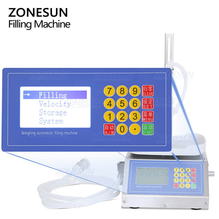 control panel of semi-automatic liquid weighing machine 