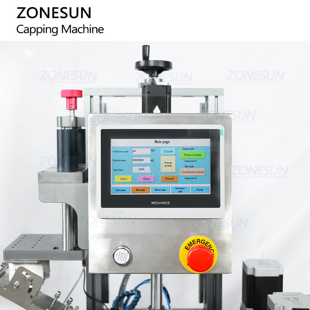 control panel of jam jar capping machine