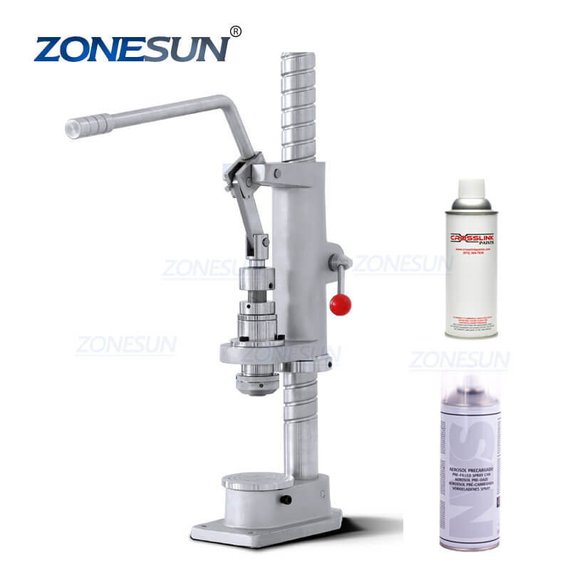 Manual Metal Aluminum Tin Aerosol Spray Paint Cans Crimping Machine ...