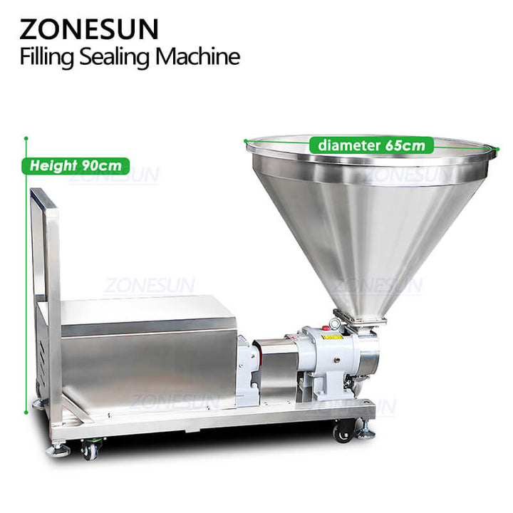 feeding structure of automatic rotor pump salad sauce packing machine