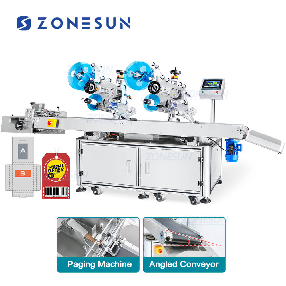 Double Heads Mylar Bags Paper Boxes Flat Surface Labeling Machine For ...