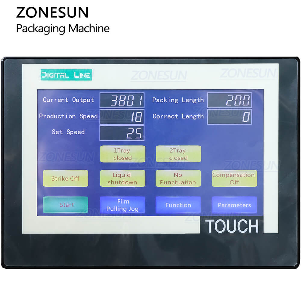 control panel of popcorn packing machine