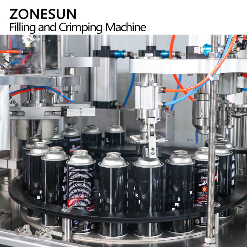 positioning system of aerosol can filling machine