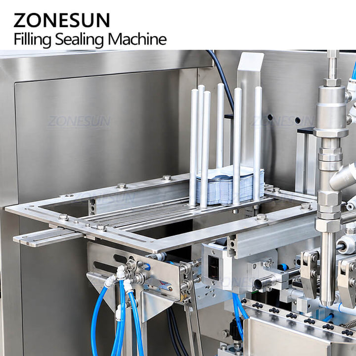 pouch feeding system of Piston Filling Machine for Paste
