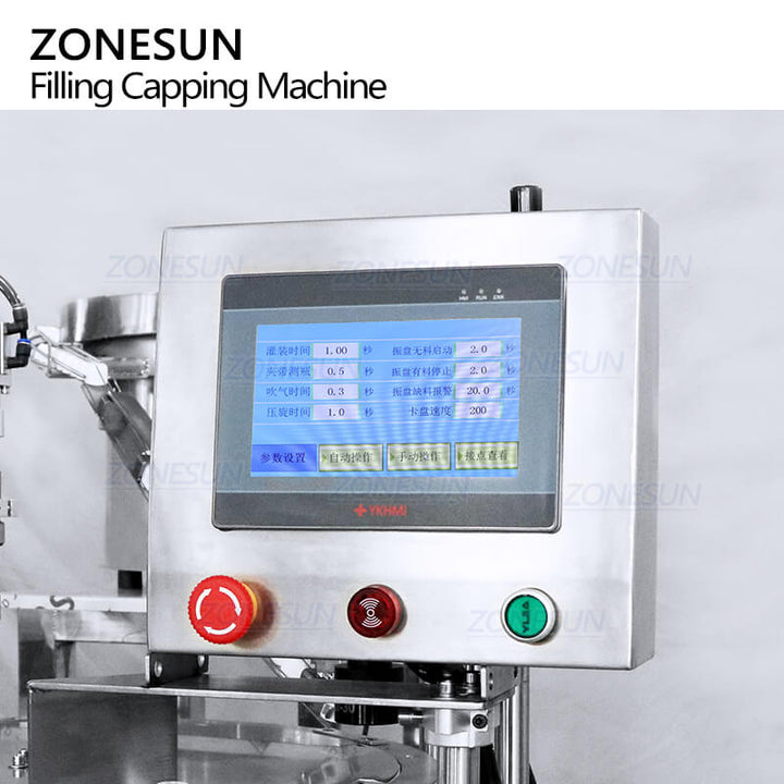control panel of pouch bag filling capping machine