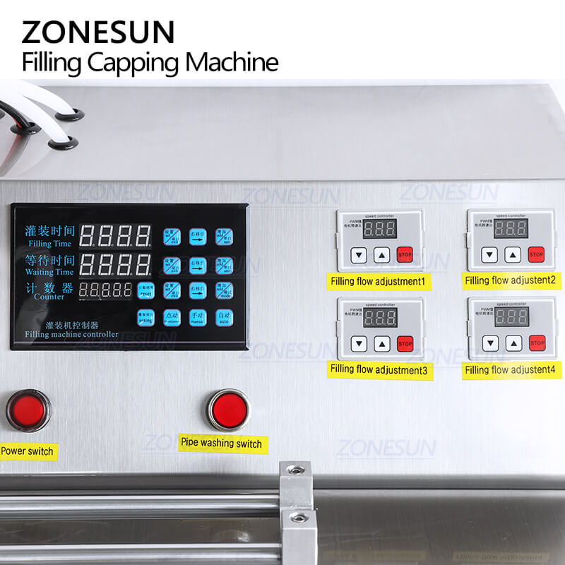control panel of juice pouch filling capping machine