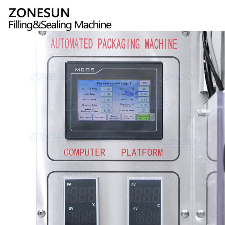 control panel of powder VFFS packaging machine