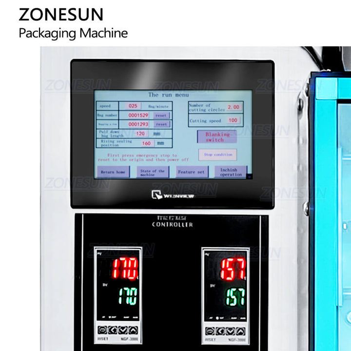 control panel of powder filling machine