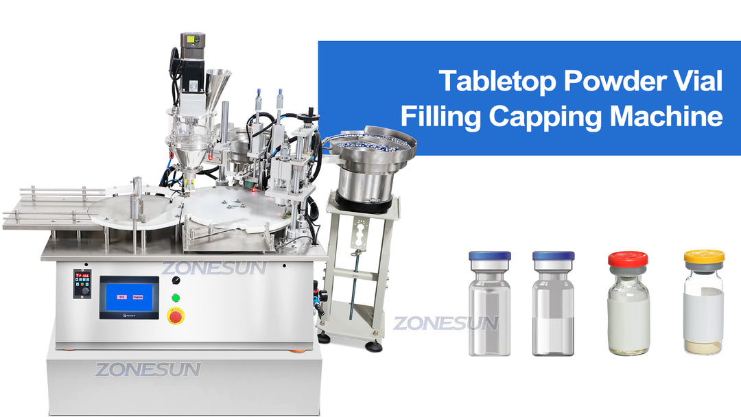 powder vial filling capping machine video