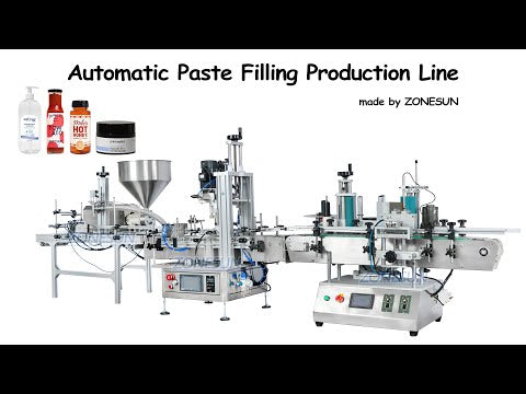 ZONESUN ZS-FAL180D2 Automatic Cosmetic Lotion Jam Honey Curry Paste Bottle Filling Capping Labeling Machine