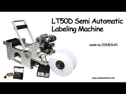 ZONESUN ZS-TB50D Półautomatyczna maszyna do etykietowania okrągłych butelek do soku do dezynfekcji rąk