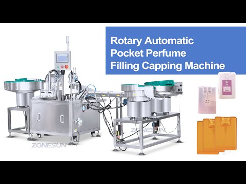 ZONESUN ZS-AFC6P Automatic 3 in 1 Mono-block Pocket Perfume Card Spray Bottles Peristaltic Pump Hand Sanitizer Filling Cap Pressing Capping Machine