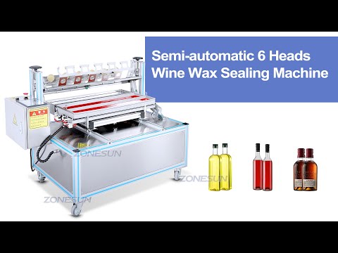ZONESUN ZS-WS6 Semi-Automatic 6 Heads Wine Bottles Wax Heating Dipping Sealing Machine For Spirits