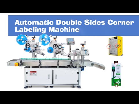 ZONESUN ZS-TB833S Automatic Cosmetic Hanging Paper Box Double Sides Corner Tamper Evident Self-adhesive Sticker Labeling Machine