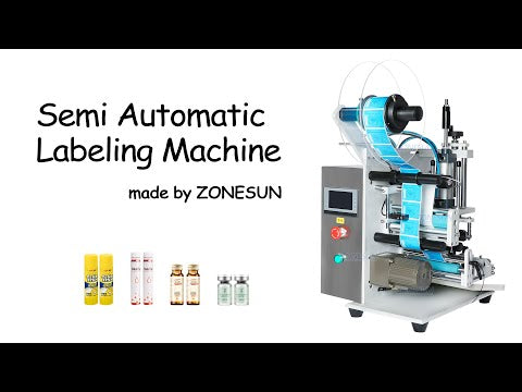 ZS-TB100S Semi-automatic Vial Round Small Glass Plastic Reagent Bottle Label Applicator Single Double Side Pen Labeling Machine