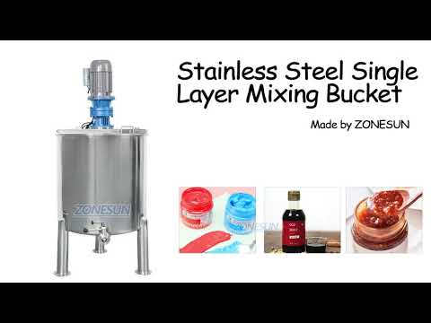 ZS-MB100L 200L 300L 500L Stainless Steel Vertical Cosmetic Cream Chemical Liquid Heated Storage Mixing Equipment Tank With Agitator