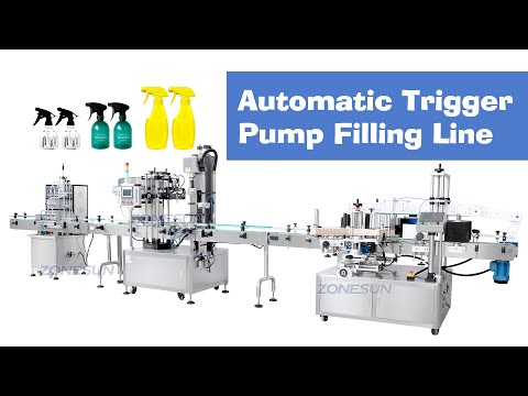 ZONESUN ZS-MPCL1 Automatic Detergent Furniture Polish Glass Cleaner Spray Trigger Pump Bottles Filling Capping Labeling Machine