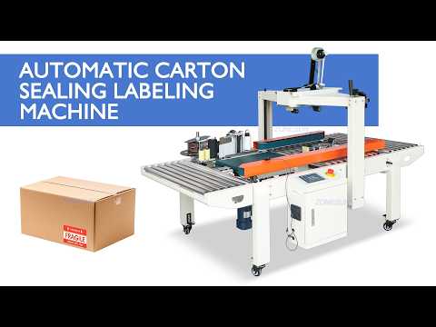 ZONESUN ZS-FKC4650S Automatic Paper Carton Top & Bottom Tape Sealing and Side Labeling Machine