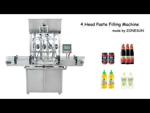 ZS-YT4T-4P 4 fúvóka automatikus paszta töltő gép mézes mártás krémkrémhez