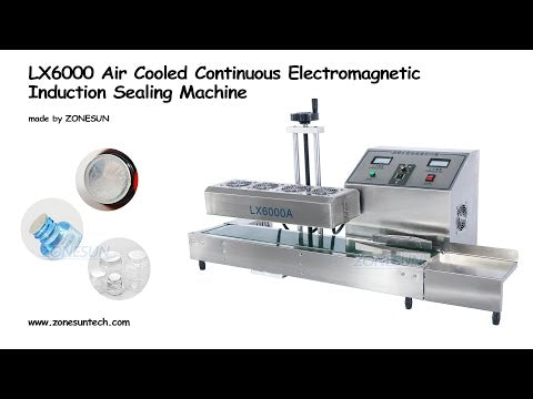 ZONESUN ZS-FK6000A Desktop Stainless steel Continuous Induction Sealer Magnetic Induction Sealing Machine Suit for 15-80mm Diameter