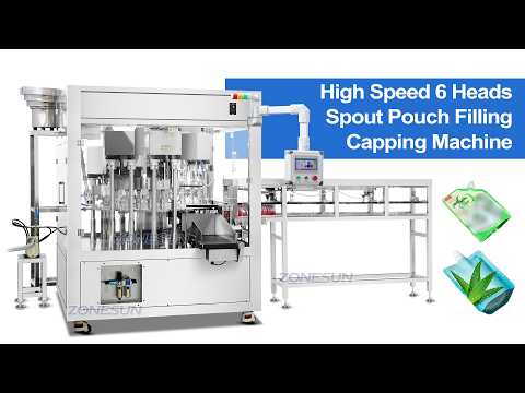fully automatic spout pouch filling and capping machine