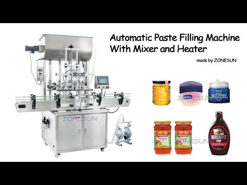 ZS-YT4T-16:00 Automat 4 capete Miere Jam Ketchup Mașină de umplere a sticlei cu paste de ciocolată cu încălzitor de mixer