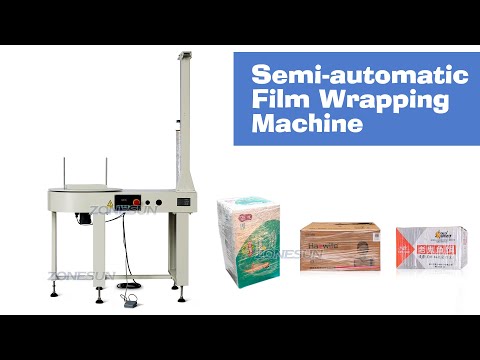 ZS-DBC800 Semi-automatic Carton Box Stretch Film Wrapping Machine Pallet Packaging Machine
