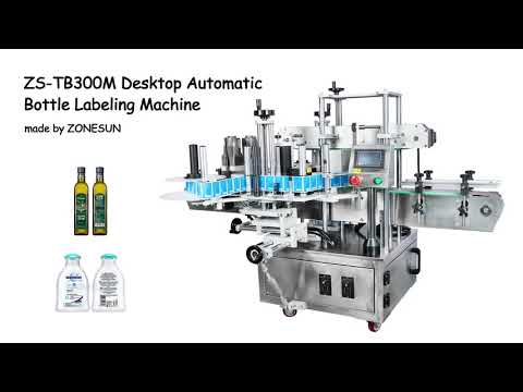 ZS-TB300M automatischer doppelseitiger Aufkleber Quadratische flache Plastik flaschen etikett maschine