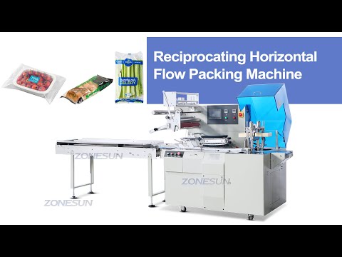 Zonenun ZS-ZB600W Servo Automatisch Obst Gemüse Lebensmittel Stickstofffüllung Dichtung Schneiden Hörkolbener horizontaler Strömungspackmaschine