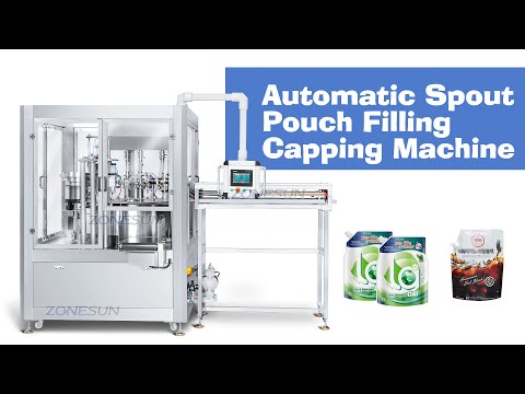ZS-AFC12 Automatic Piston Pump Juice Drinks Laundry Detergent Jelly Beverage Fruit Puree Milk Spout Pouch Bag Liquid Filling Machine