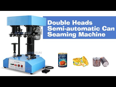 ZONESUN ZS-FK260 Semi-automatic Double Heads Canned Foood Metal Tinplate Sauce Fruit Jam Cans Sealing Machine Seamer Packaging Equipment