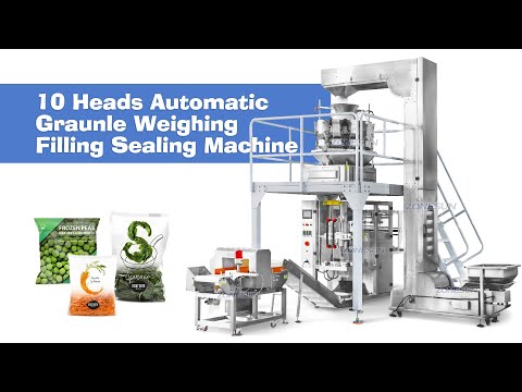 ZS-GW10 Automatic 10 Heads Biscuit Broccoli Granule Nuts Bag Vertical Form Weighing Filling Machine