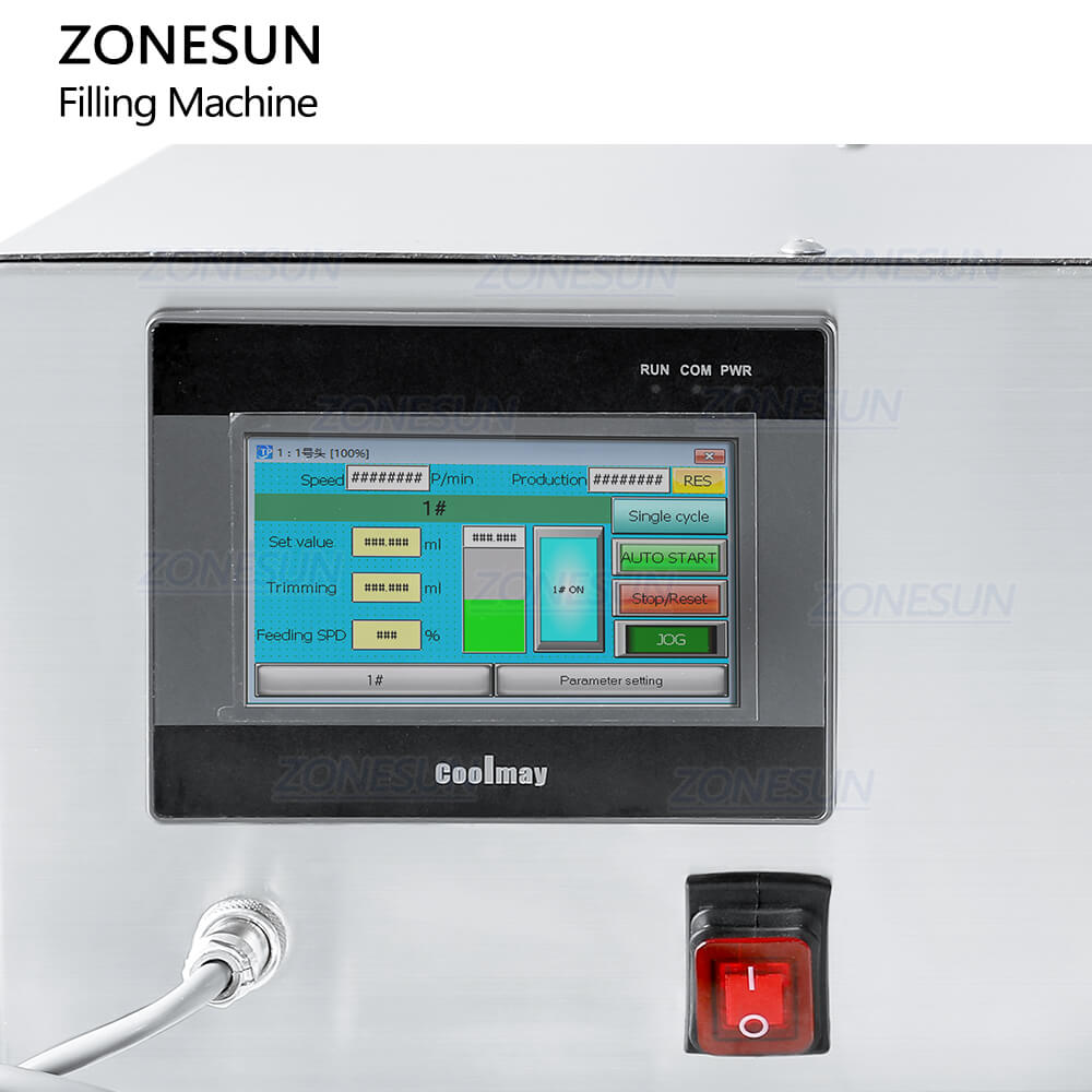 control panel of quantitative filling machine for liquid