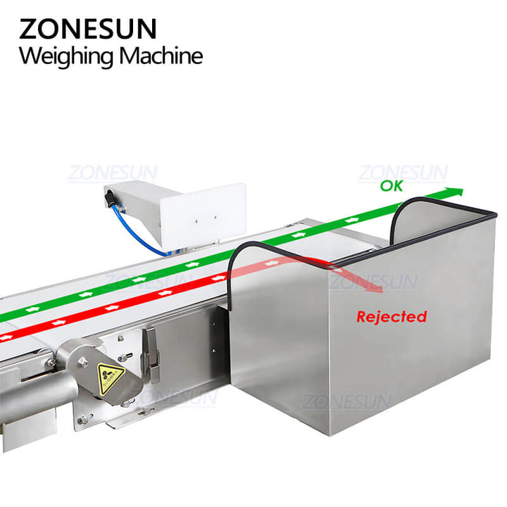 rejecting system of ZS-MD210 automatic checkweigher machine