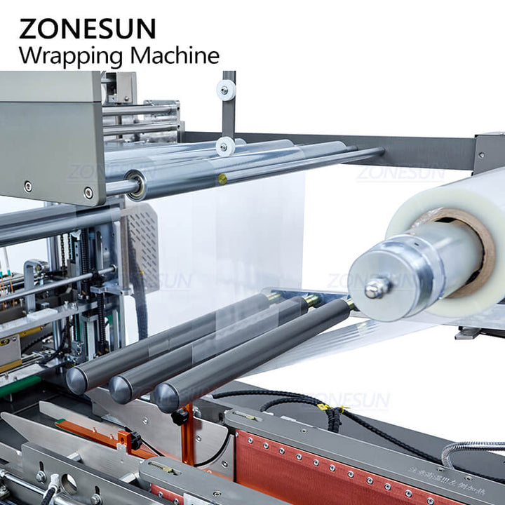roll film feeding structure of high speed overwrapping machine
