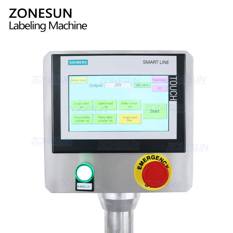 control panel of honey bottle labeling machine