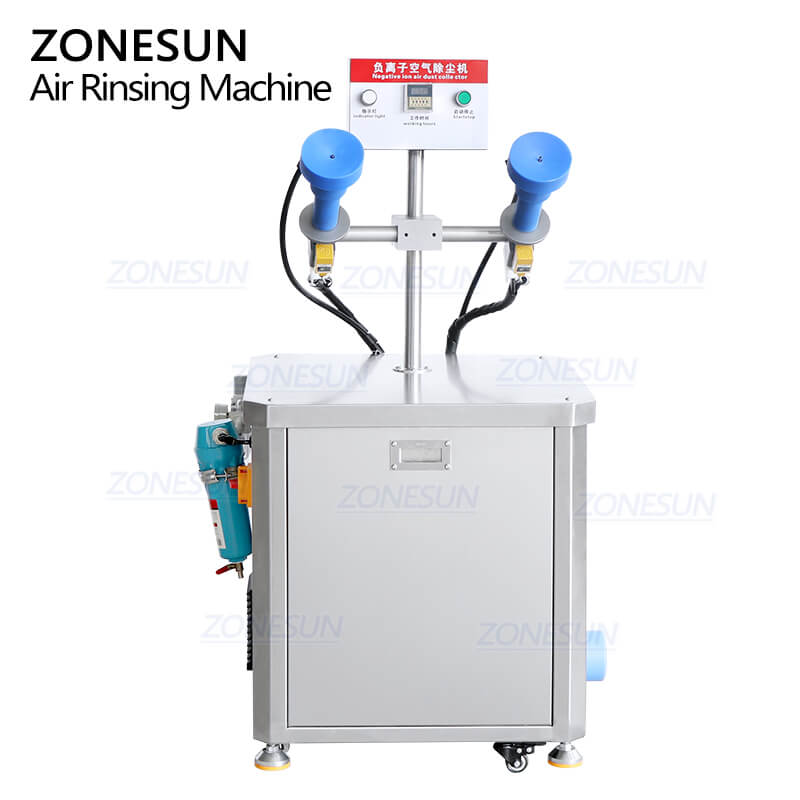 Semi-automatic 2 Head Plastic Glass Bottle Air Rinser Cleaning Machine ...