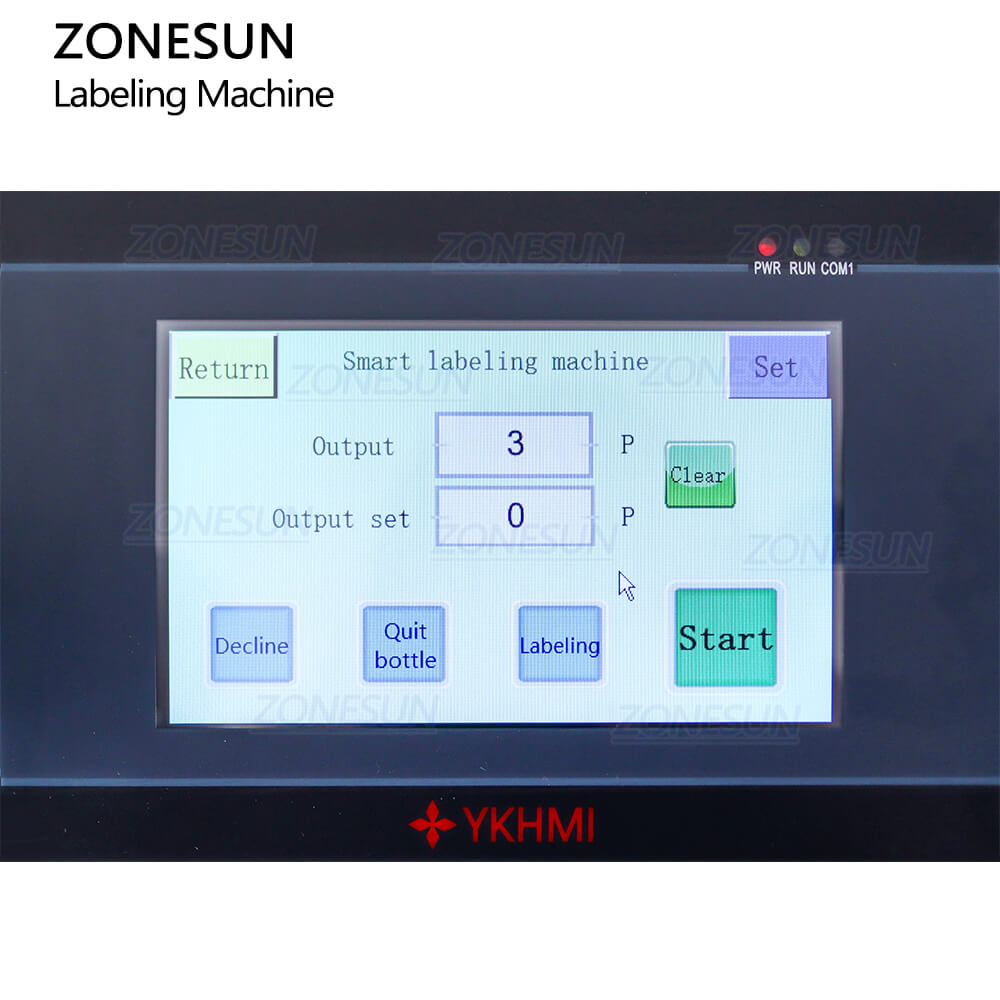 control panel of semi-automatic label applicator 